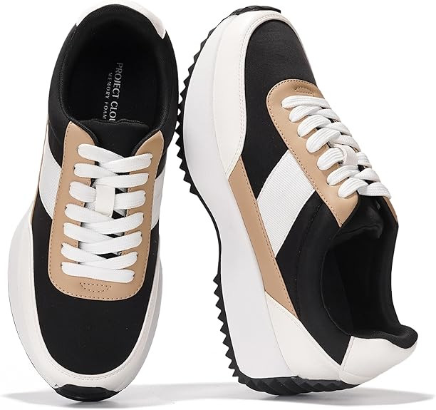 Project Cloud Womens Sneakers - Memory Foam Insole and Lightweight Spring Shoes - Non-Slip Lace U... | Amazon (US)