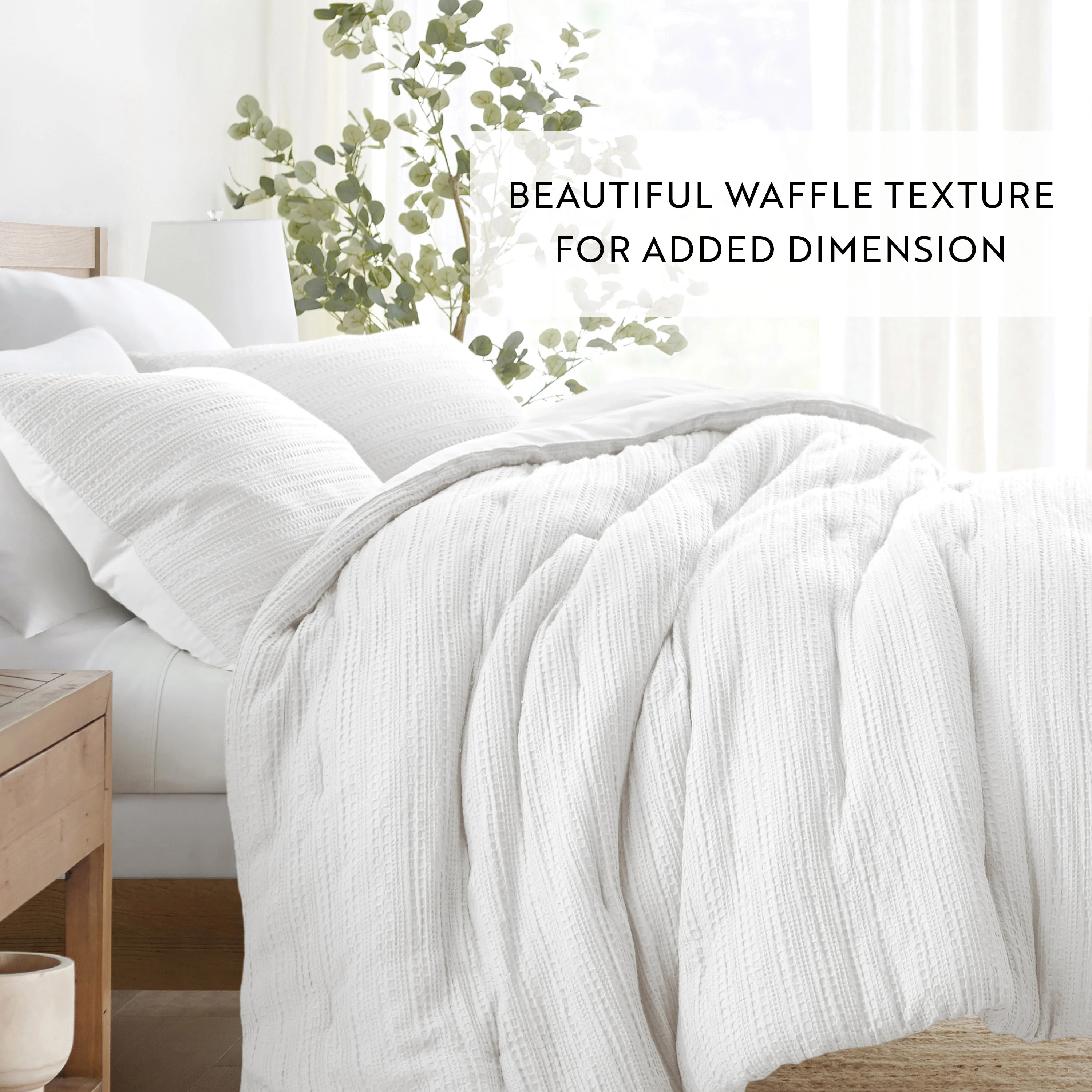 Waffle Textured Down Alternative Comforter Set | Linens & Hutch | Linens and Hutch