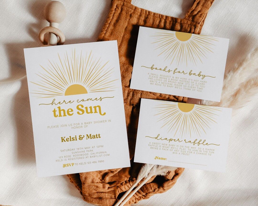 Here Comes the Sun Baby Shower Invitation, Sun Baby Shower Invitation, Sunshine Baby Shower Invit... | Etsy (US)