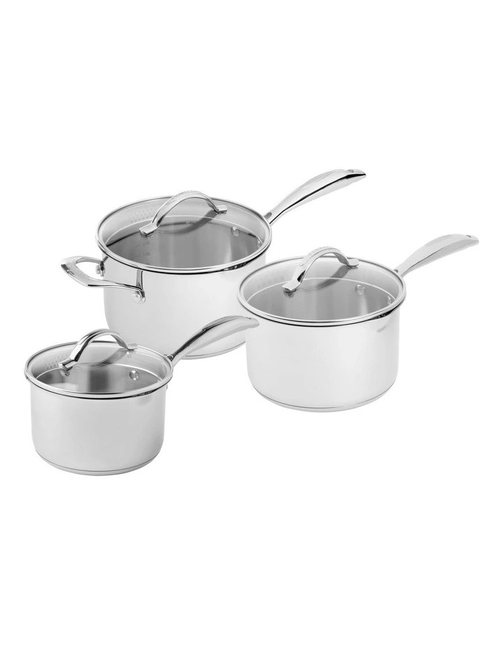 ScanpanSTS Saucepan Set 3 Pieces in Silver | Myer