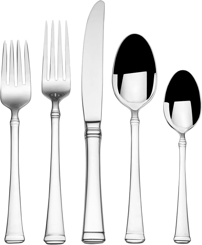 Mikasa Harmony 65-Piece 18/10 Stainless Steel Flatware Set, Service for 12, Polished Silverware w... | Amazon (US)