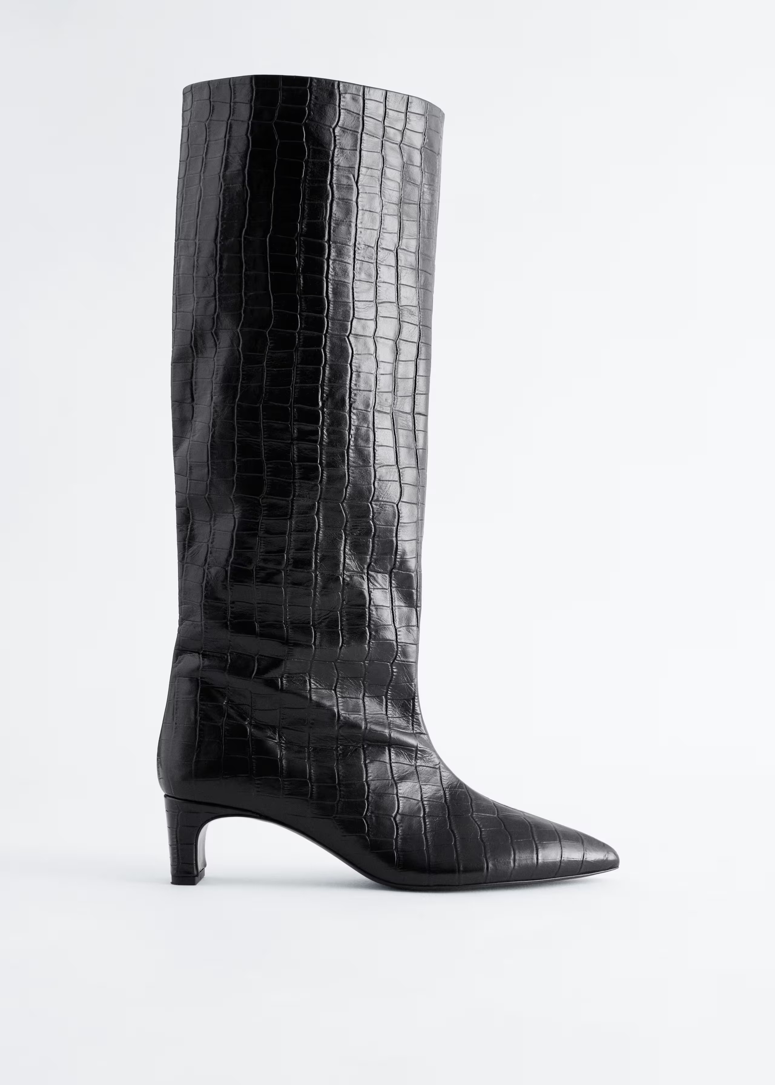 Kitten Heel Leather Knee Boots | & Other Stories UK