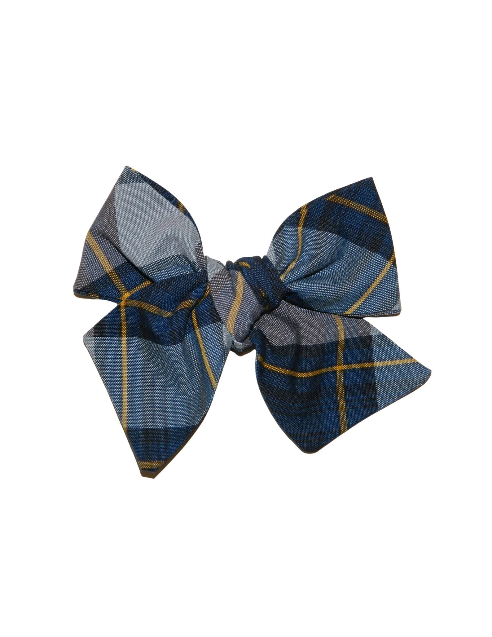 Gray, Navy & Gold Plaid 57 Butterfly Bow - School Uniform Plaid Hair Bows, Navy and Gray Plaid Ha... | Etsy (US)