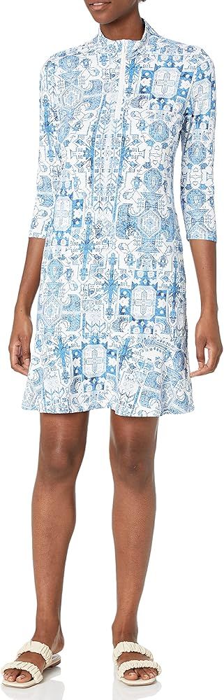 Tribal Women's 3/4 SLV Dress W/Frt Zipper-Riviera | Amazon (US)