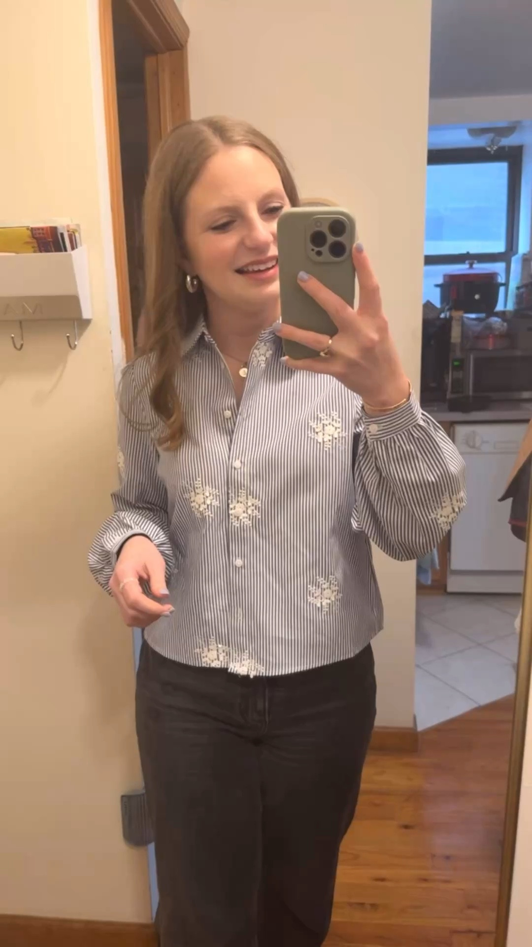 This Mango button down embroidered stripe shirt is 10/10! Such great quality and runs true to size.

#LTKSeasonal #LTKootd #LTKWorkwear