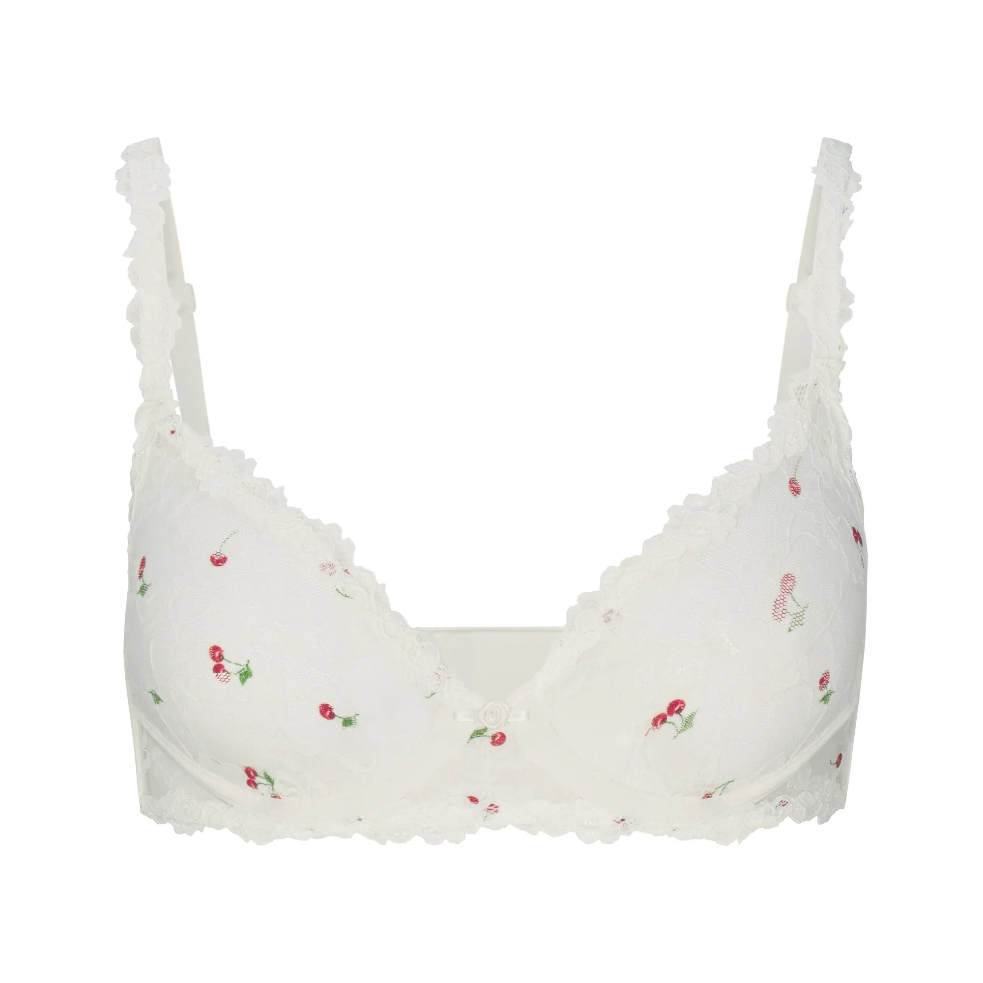 STRETCH LACE UNLINED DEMI BRA | IVORY CHERRY PRINT | SKIMS | SKIMS (US)