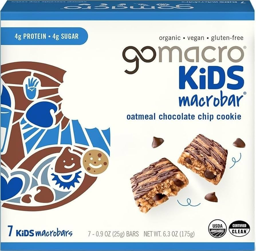 Gomacro, Organic Bar Kids Oatmeal Chocolate Chip Cookie 7 Count, 6.3 Ounce | Amazon (US)