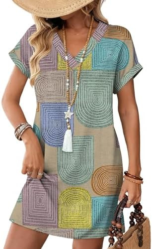WIHOLL Dresses for Women 2025 Casual Summer Tshirt Dress Wedding Guest Dresses Short Sleeve Fashi... | Amazon (US)