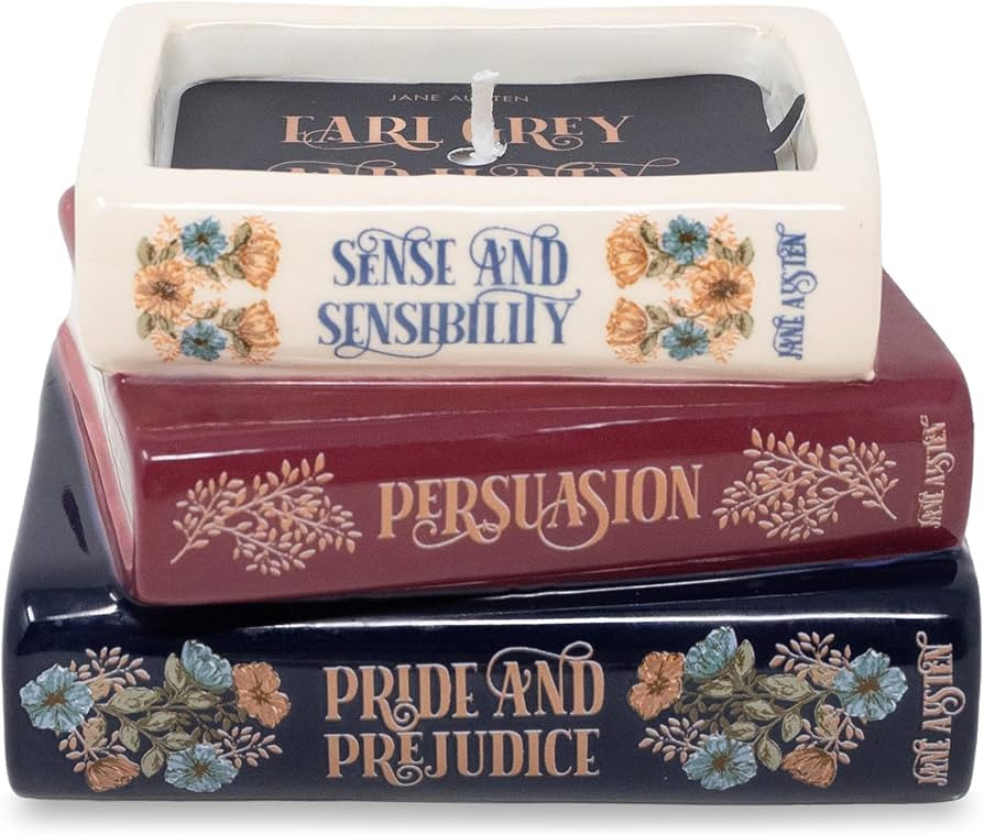 Steel Mill & Co. Book Stack Shape Scented Candle, Jane Austen Titles | Amazon (US)