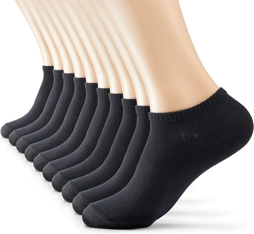 MONFOOT Women's and Men's 10-20 Pack Thin Cotton Low Cut Ankle Socks | Amazon (US)