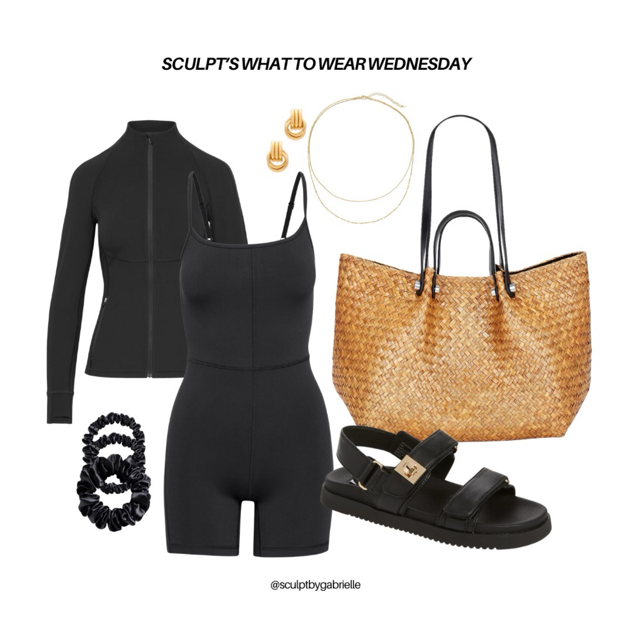 Black workout outfit, black Pilates outfit athlesiure, gym bag, tote bag, black sandals, gold jewelry, black hair accessories

#LTKActive #LTKStyleTip #LTKFitness