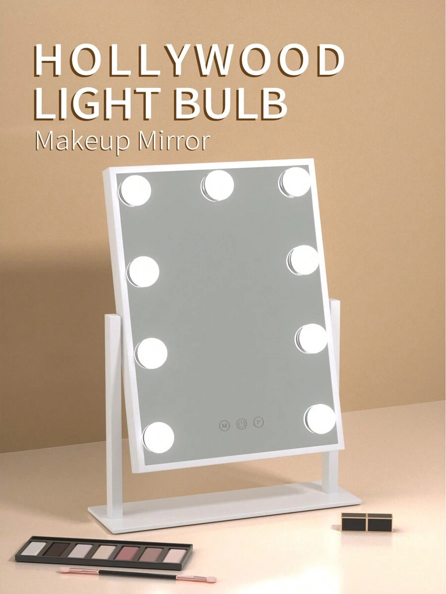 Small Lighted Touch Custom Adjust Brightness Led Bulbs Makeup Vanity Mirror With Led Light Mirror | SHEIN