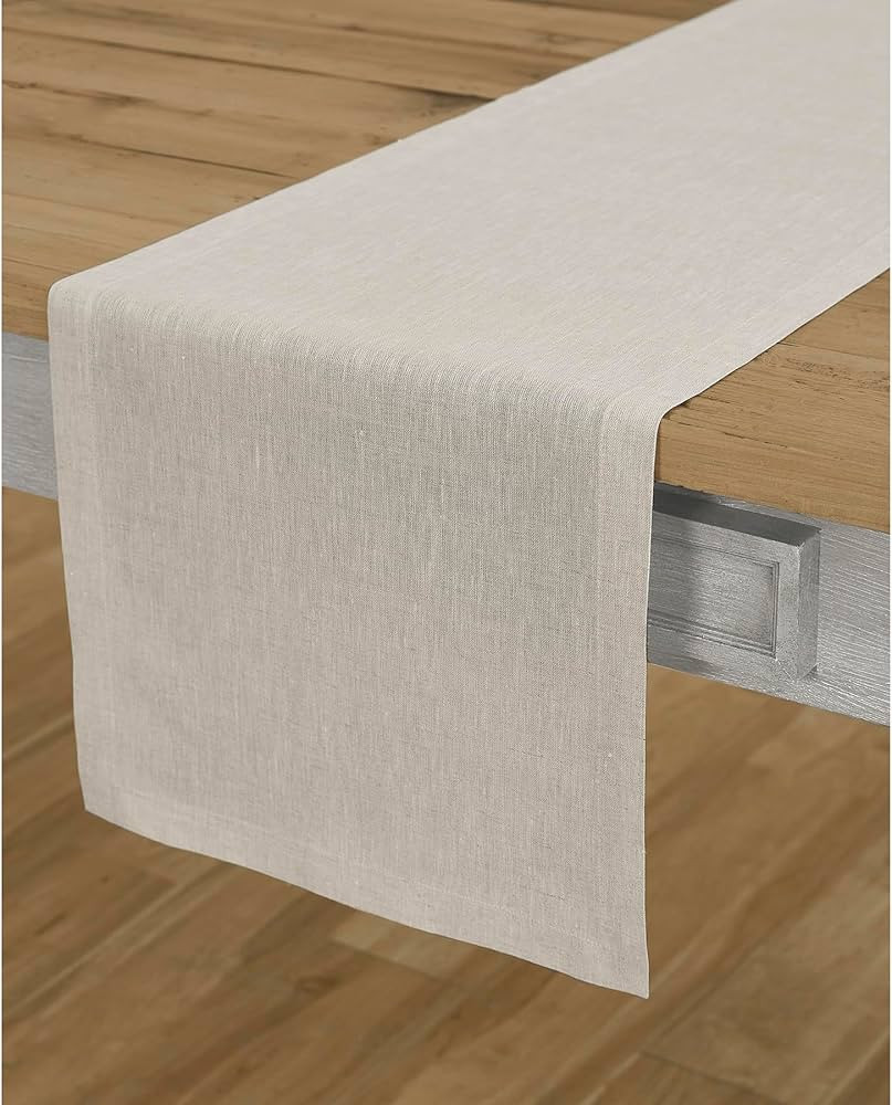 Solino Home Linen Table Runner 108 Inches Long – 100% Pure Linen Light Natural Table Runner 14 ... | Amazon (US)