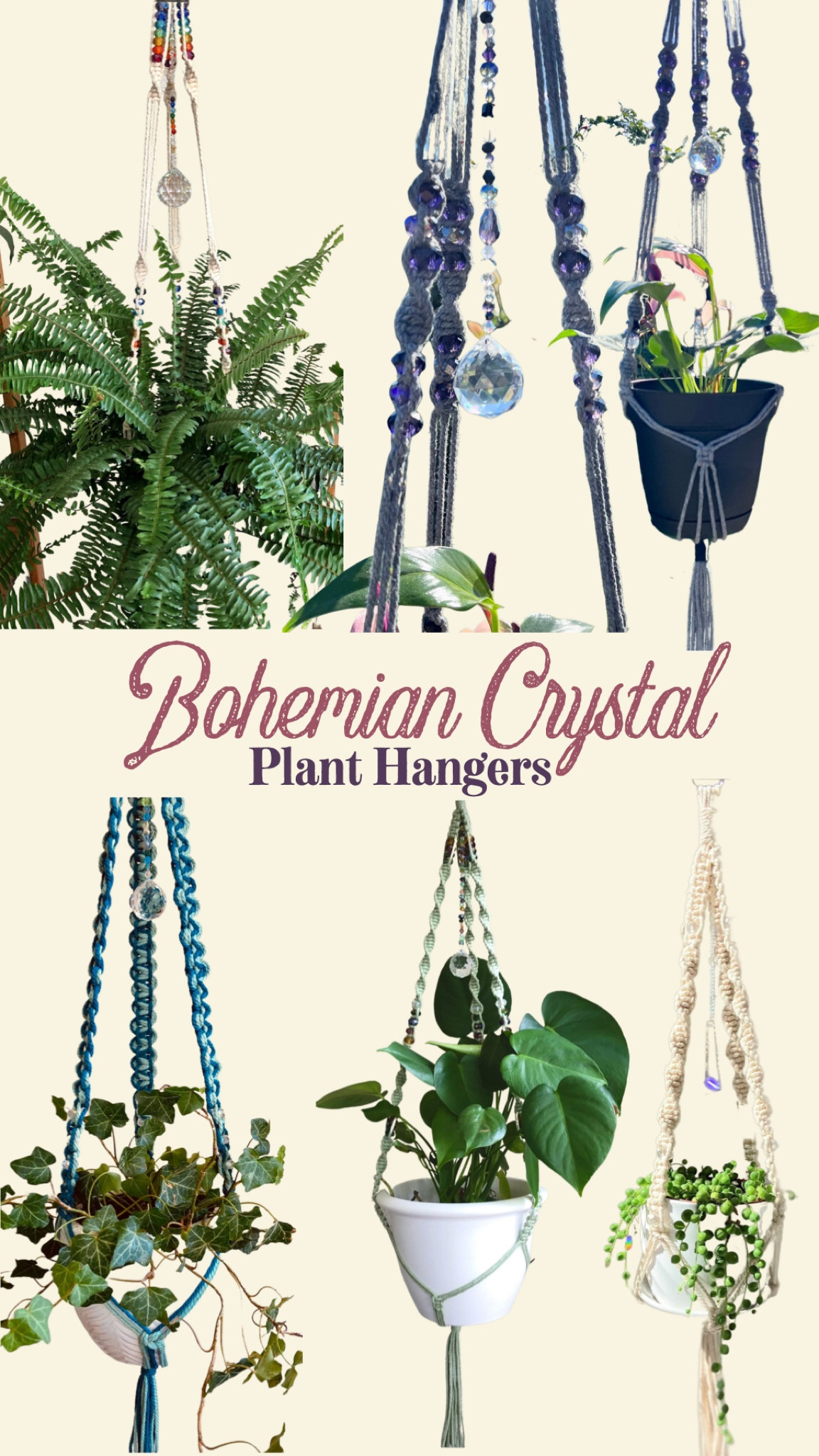 Bohemian Crystal Plant Hangers #boholiving #bohoplanthangers #crystalplanthangers #hippielive #LTKBoholiving 

#LTKunder100 #LTKunder50