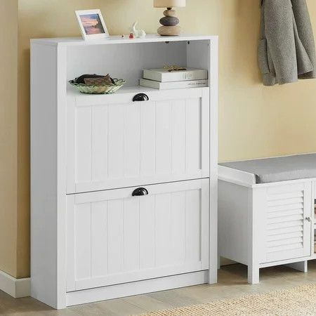 FSR87-W 2 Drawers Shoe Cabinet Shoe Rack Shoe Storage Cupboard Organizer Unit | Walmart (US)