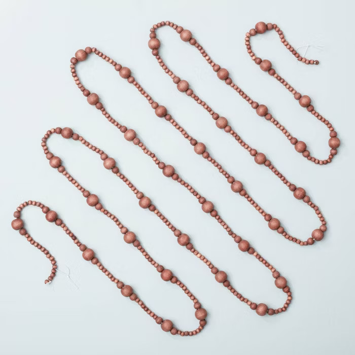 12' Natural Wood Beaded Garland - Hearth & Hand™ with Magnolia | Target