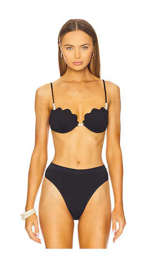 x REVOLVE Sunrise Shell Bikini Top in Black | Revolve Clothing (Global)