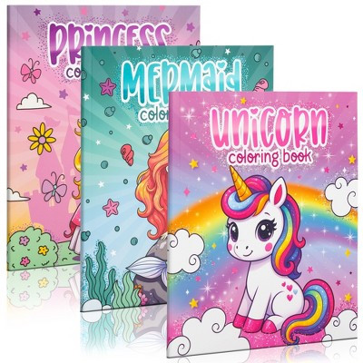 ZICOTO Coloring Books for Kids Set of 3 – Princess, Unicorn & Mermaid Coloring Books for Girls Ages 4–8 – Easy to Color Gift with Magical Themes | Target