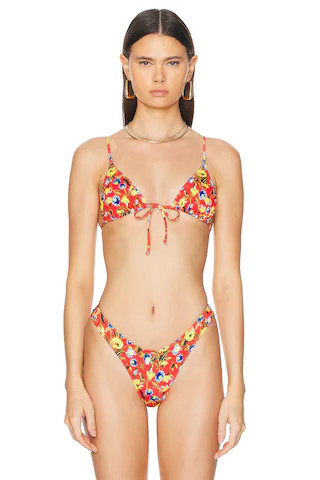 Heavy Manners Triangle Front Bikini Top in Rockaway | FWRD | FWRD 
