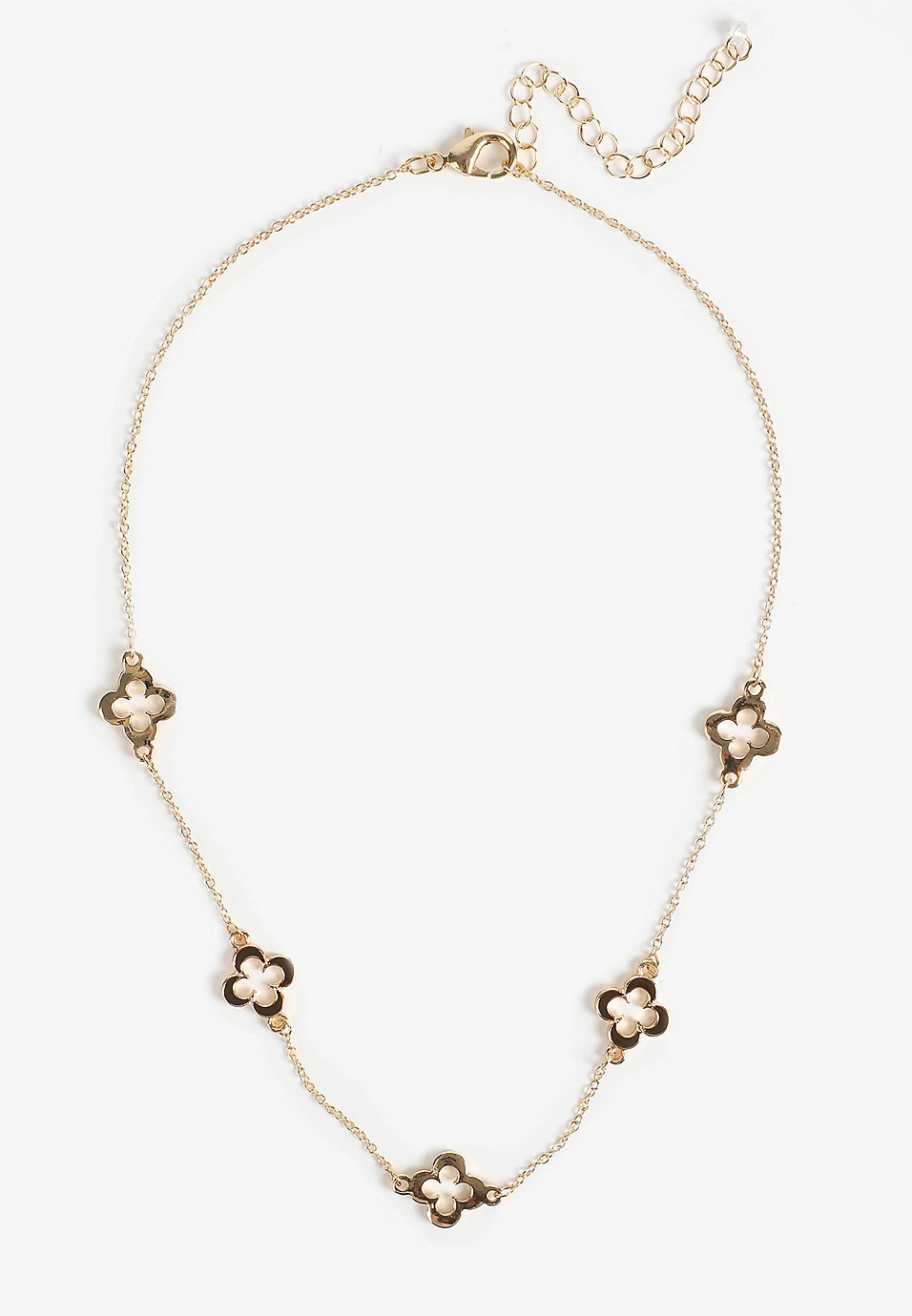 Gold And Brown Clover Dainty Necklace | Maurices