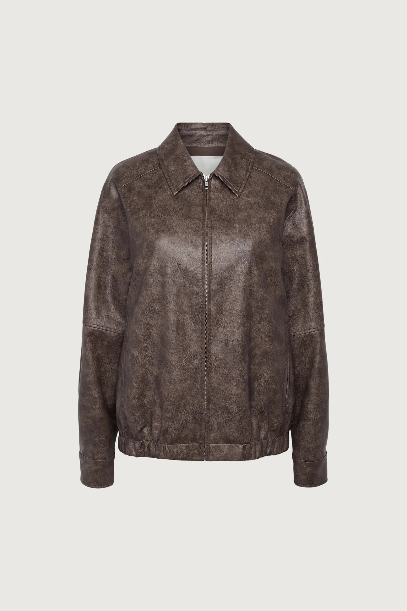 VEGAN LEATHER BOMBER JACKET | OAK + FORT