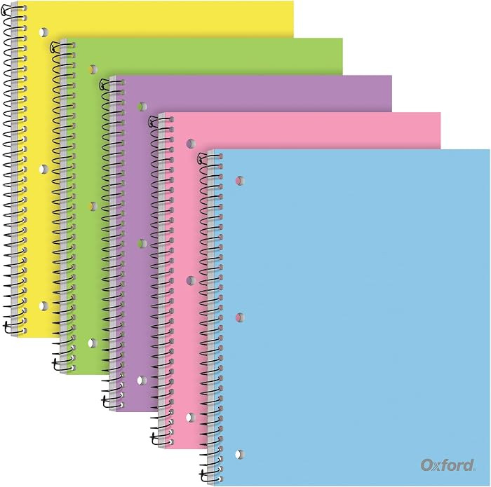 Oxford 1 Subject Spiral Notebook, Notebooks for School, Plastic Covers, School Supplies, College ... | Amazon (US)
