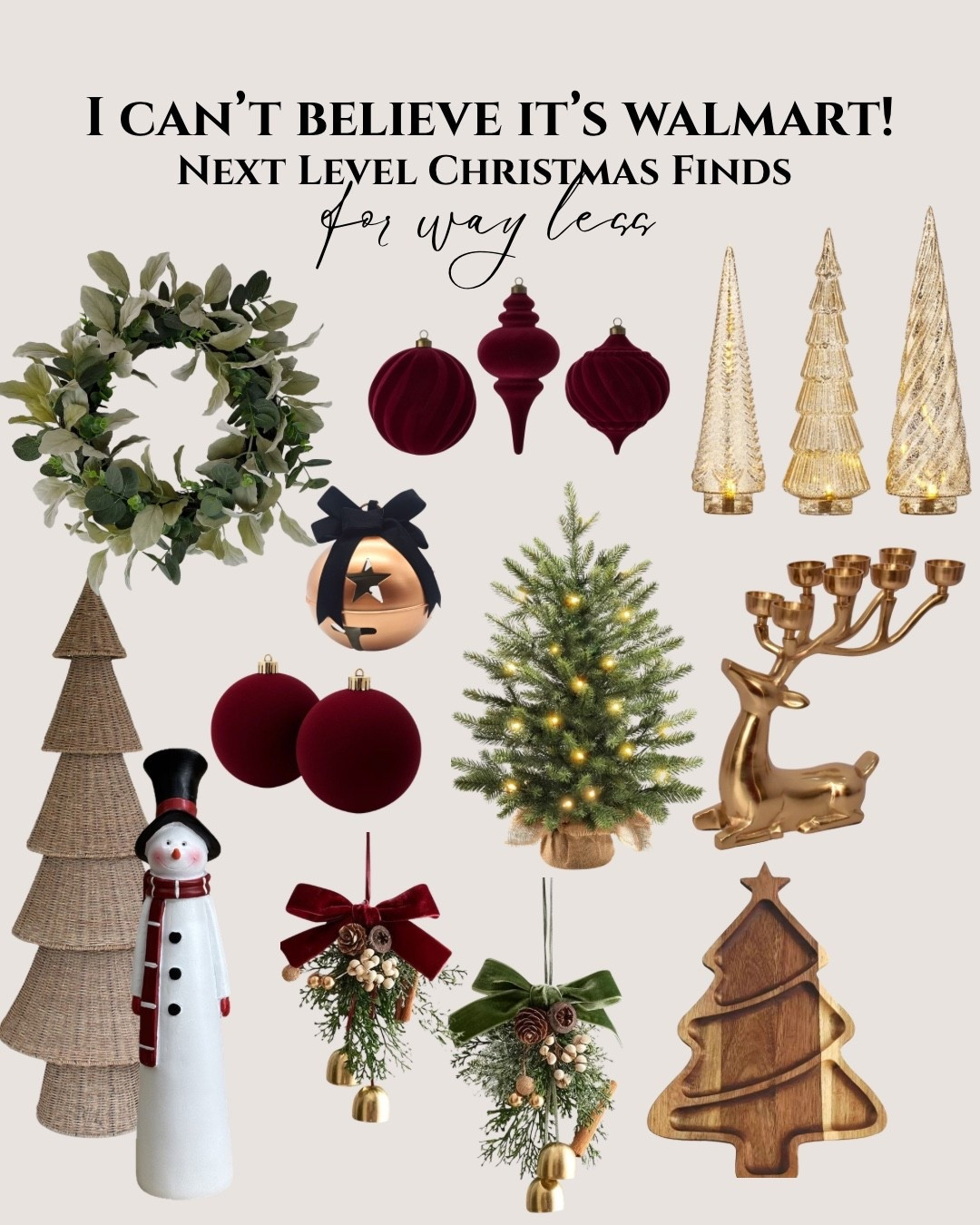 I can’t believe it’s Walmart! Next level christmas finds for way less. 

 #LTKHome #LTKSaleAlert