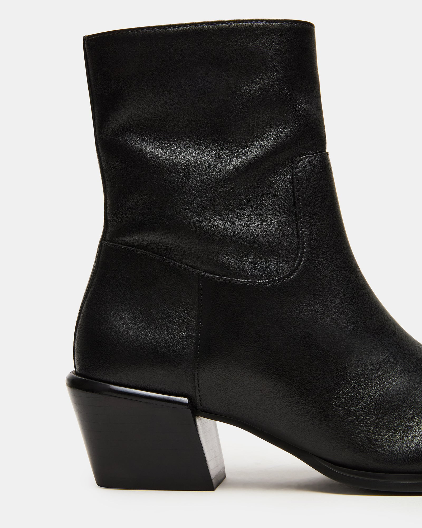 DANEY Black Leather Square-Toe Women's Ankle Boot | Steve Madden (US)