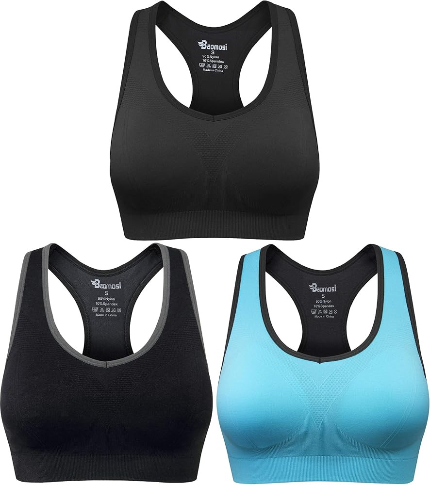 Women's Seamless Racerback Sports Bra High Impact Support Yoga Gym Workout Fitness | Amazon (US)