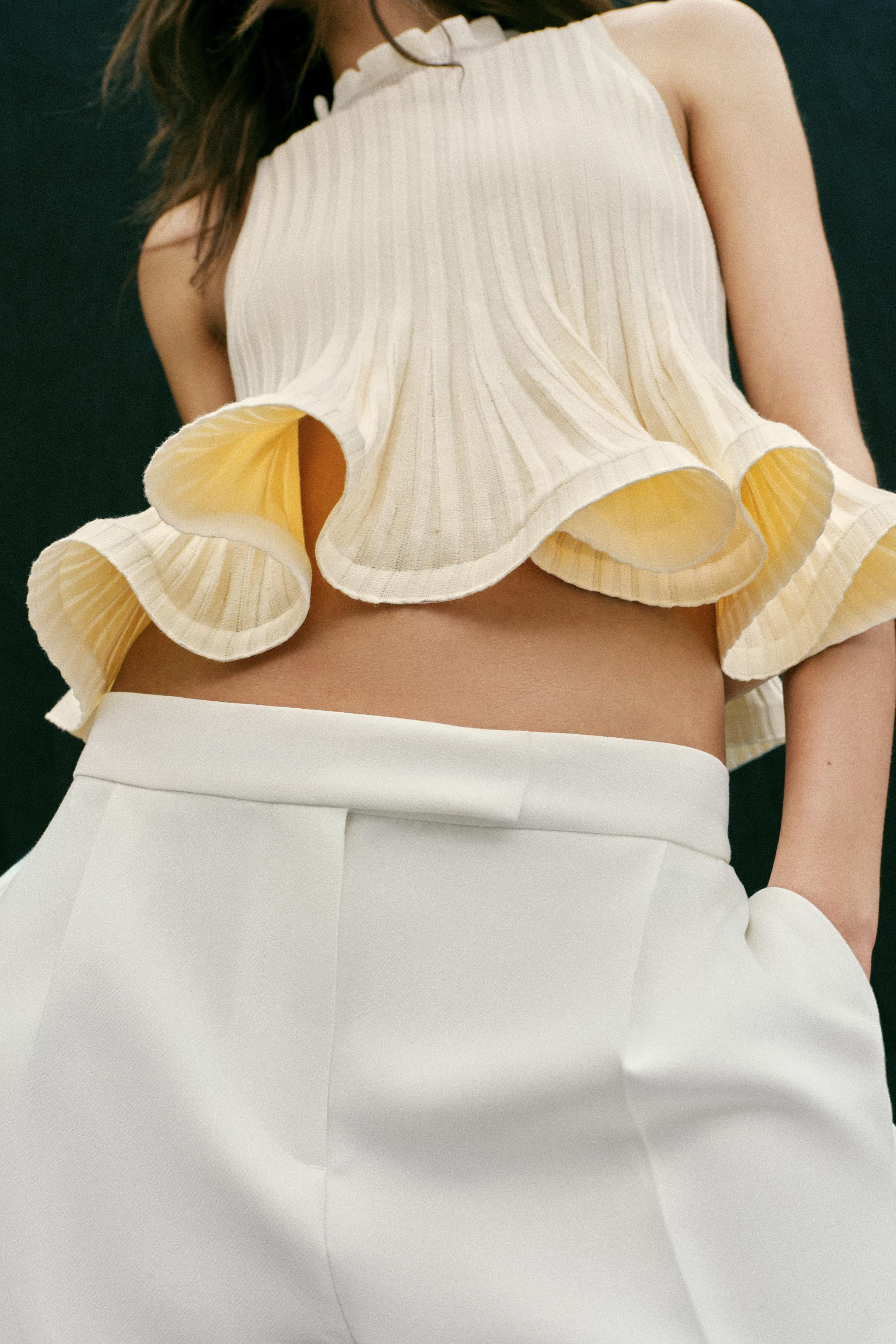 RIB KNIT PEPLUM TOP | Zara US