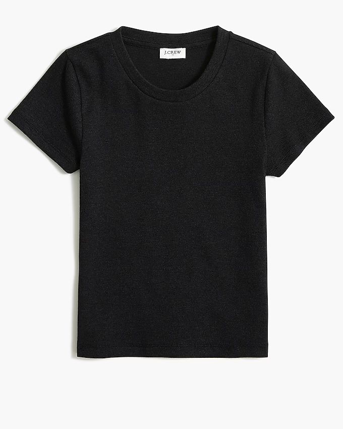Crewneck cropped ribbed tee | J.Crew Factory