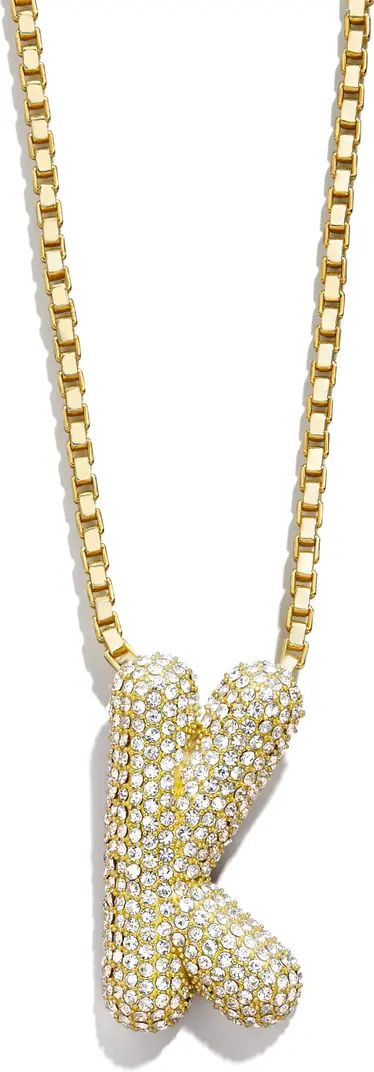 Pavé Crystal Bubble Initial Pendant Necklace | Nordstrom