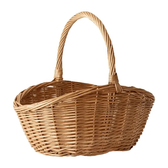 Rattan Wicker Woven With Handles Portable Garden Wicker Storage Suitable For Picnic Organizing Co... | Walmart (US)