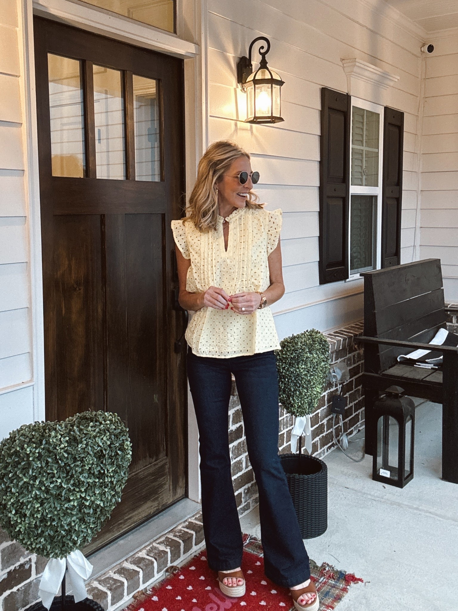 This is a beautiful flutter sleeve eyelid top is less than $20. The perfect sweet top to add a charming touch to your outfit wearing a size small comes in five colors the perfect addition to your closet.  

#LTKSeasonal #LTKmomlife #LTKOver40