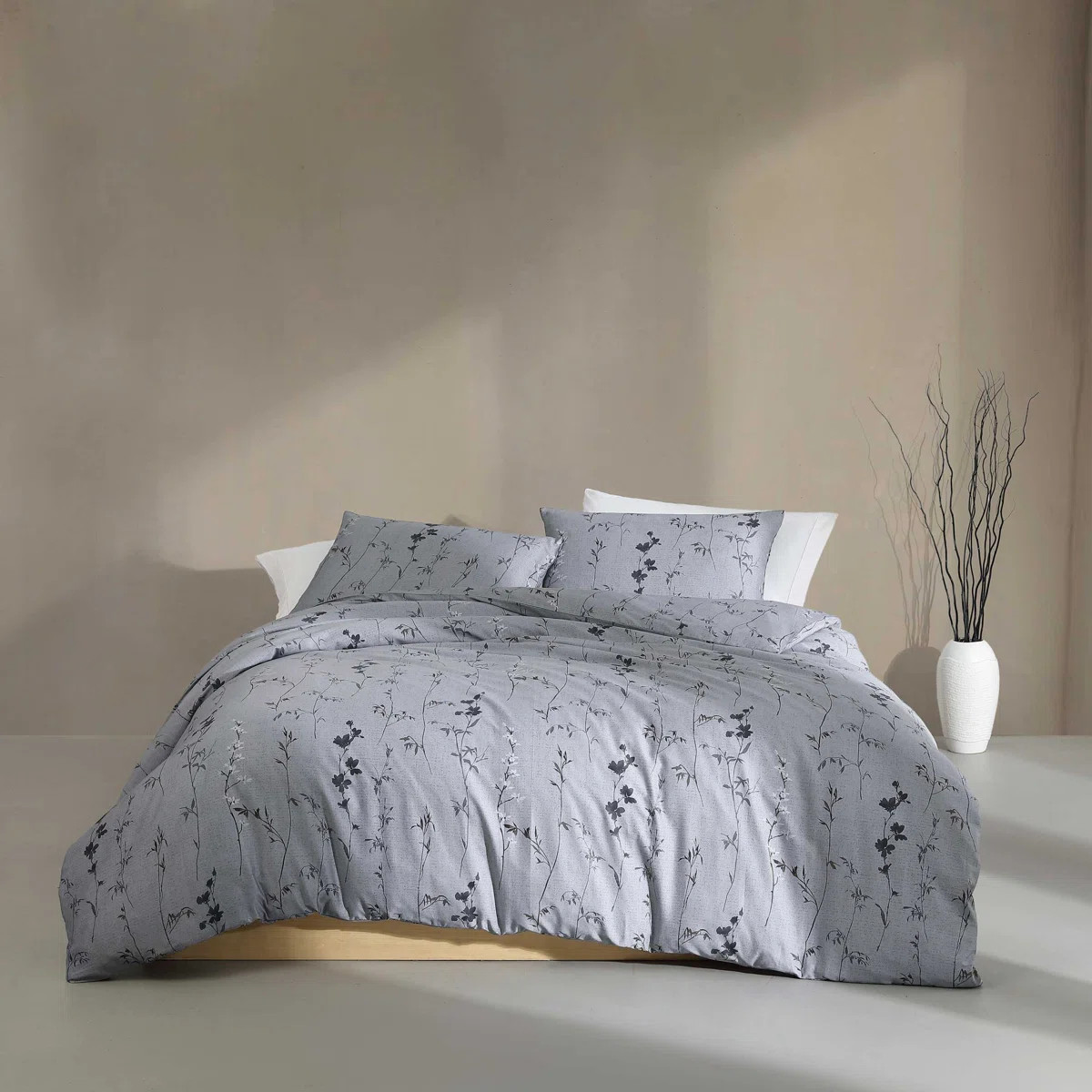 Calvin Klein Wildflower Cotton Reversible Blue Comforter Set | Wayfair North America