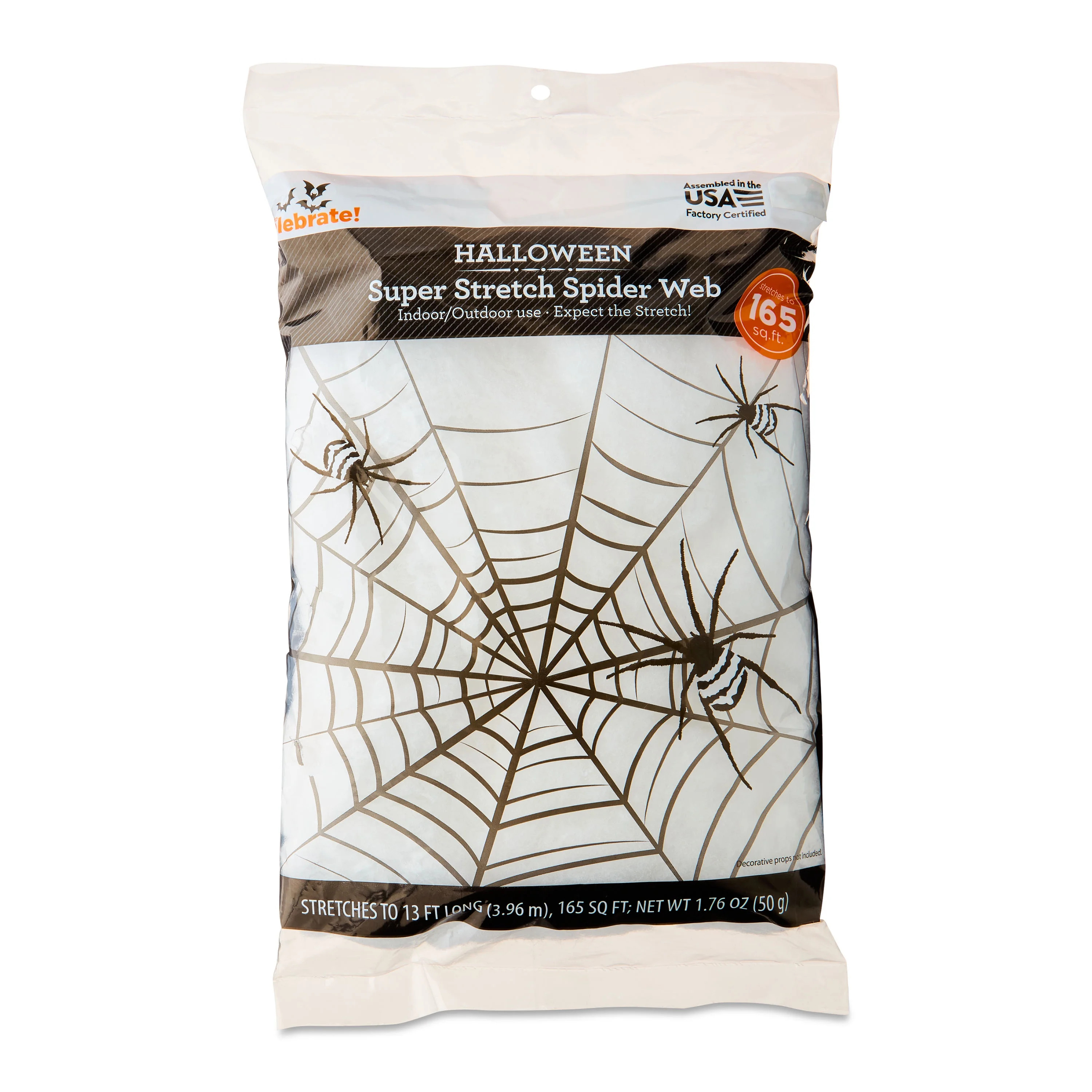 Super Stretch Spider Web Decoration, White, 13', Halloween by Way To Celebrate | Walmart (US)