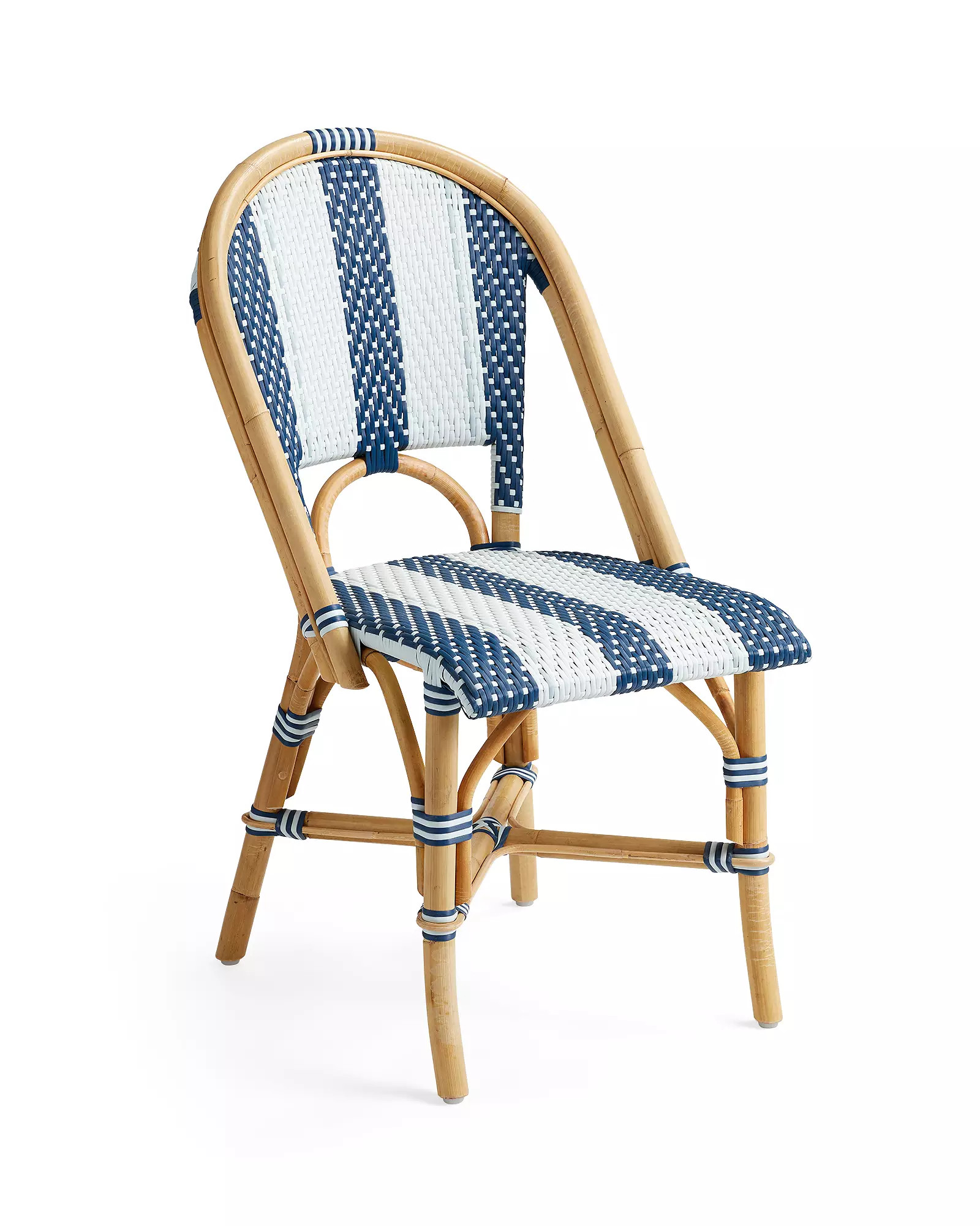 Riviera Rattan Bistro Stripe Dining Chair | Serena and Lily