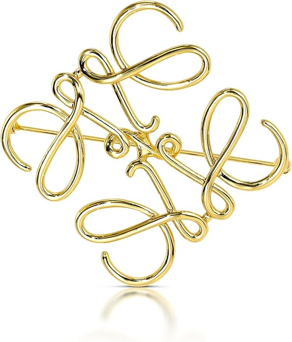 18k Gold Plated Geometric Women's Square Hollow Symmetrical Brooch-Simple Sweater Shawl Pins Scar... | Amazon (US)