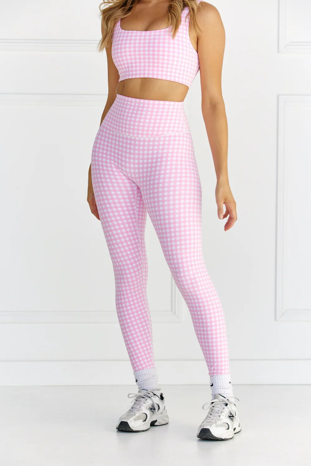 Astoria LUXE BALANCE Full Length Legging - Pink Gingham | astoria activewear