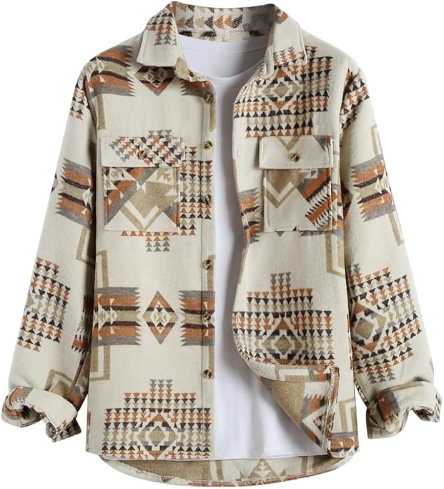 ZAFUL Mens Plaid Shirt,Long Sleeves,Classic Flannel Shirt Button Down Shirt Jacket Tops | Amazon (US)