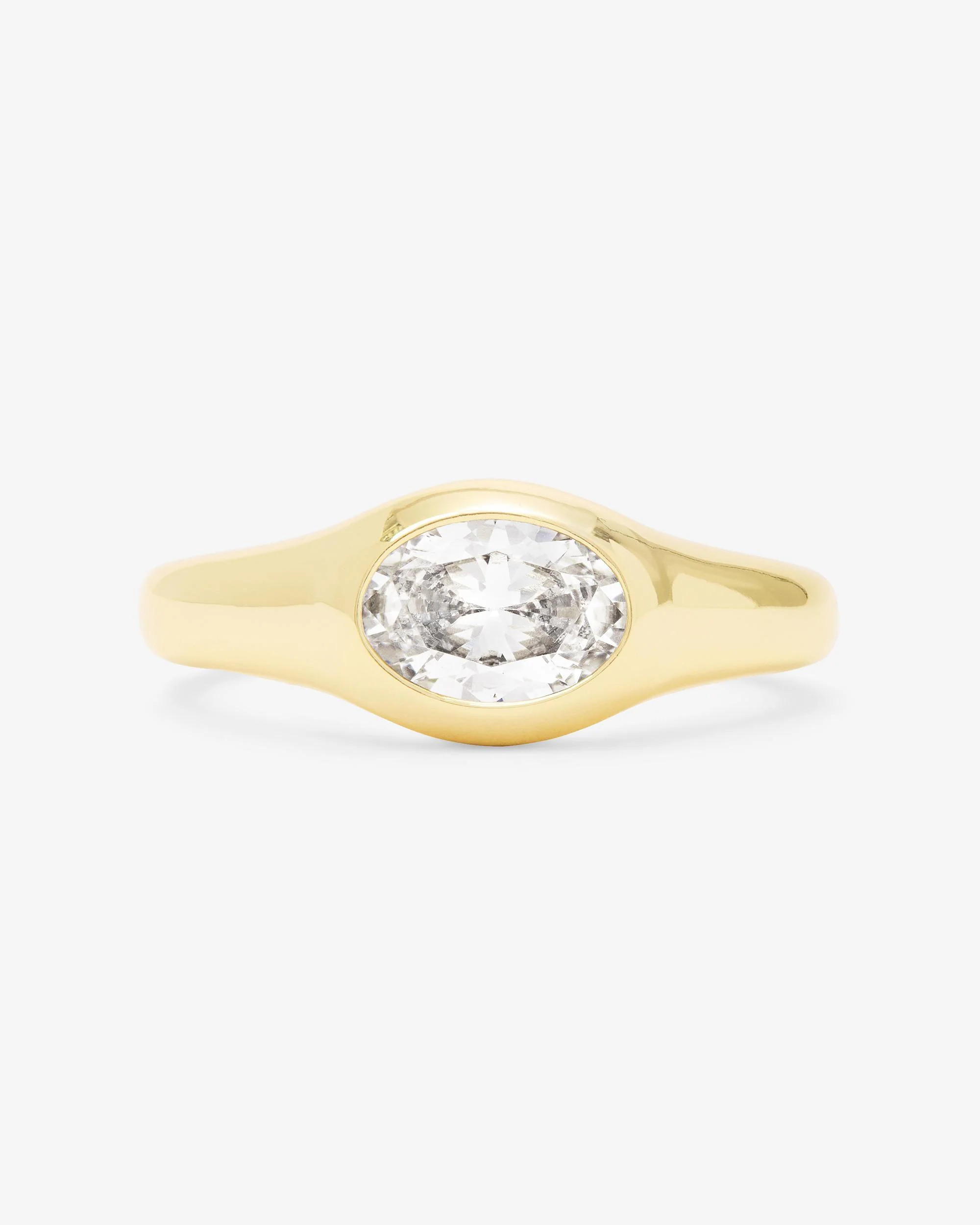 She's a Boss Signet Ring - Gold|White Diamondettes | Melinda Maria Jewelry