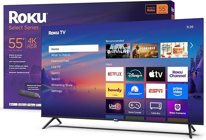 Roku Smart TV 2025 – 55-Inch Select Series, 4K HDR TV – Roku TV with Enhanced Voice Remote ... | Amazon (US)