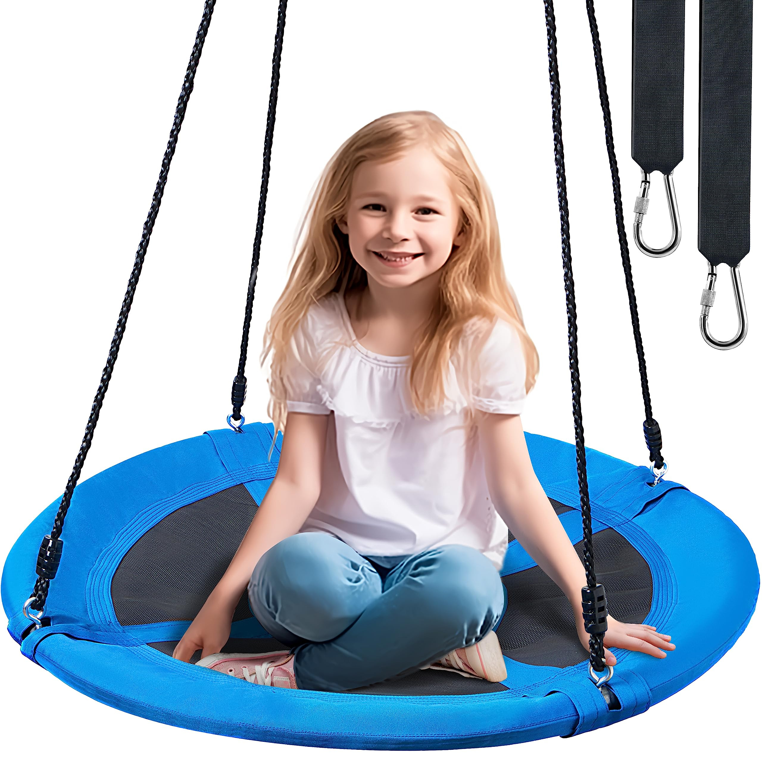 TURFEE 40" Saucer Tree Swing Set - 900Lb Weight Capacity, 900D Oxford Waterproof, with Hanging St... | Amazon (US)
