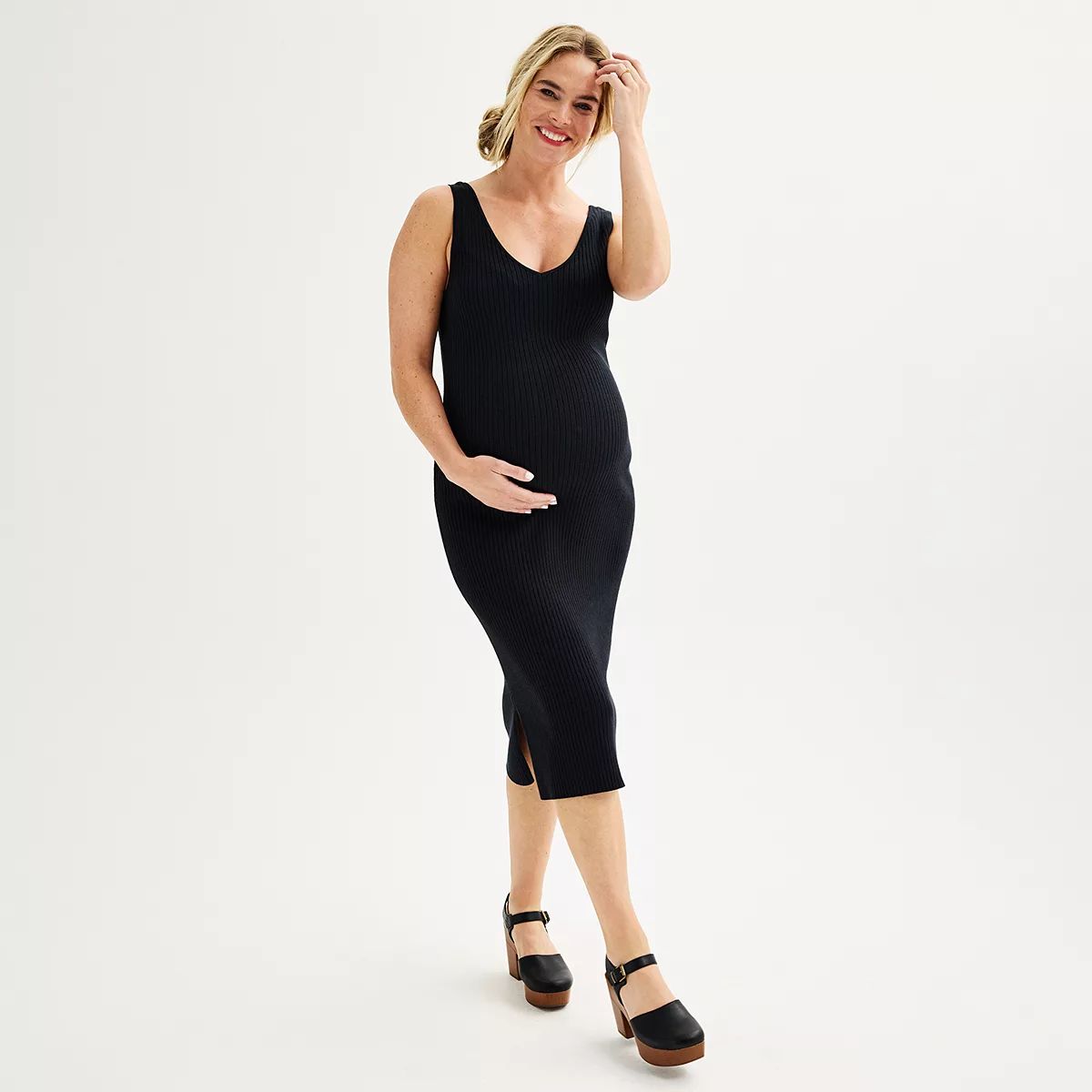 Maternity Sonoma Goods For Life® Sleeveless V-Neck Sweater Dress | Kohl's