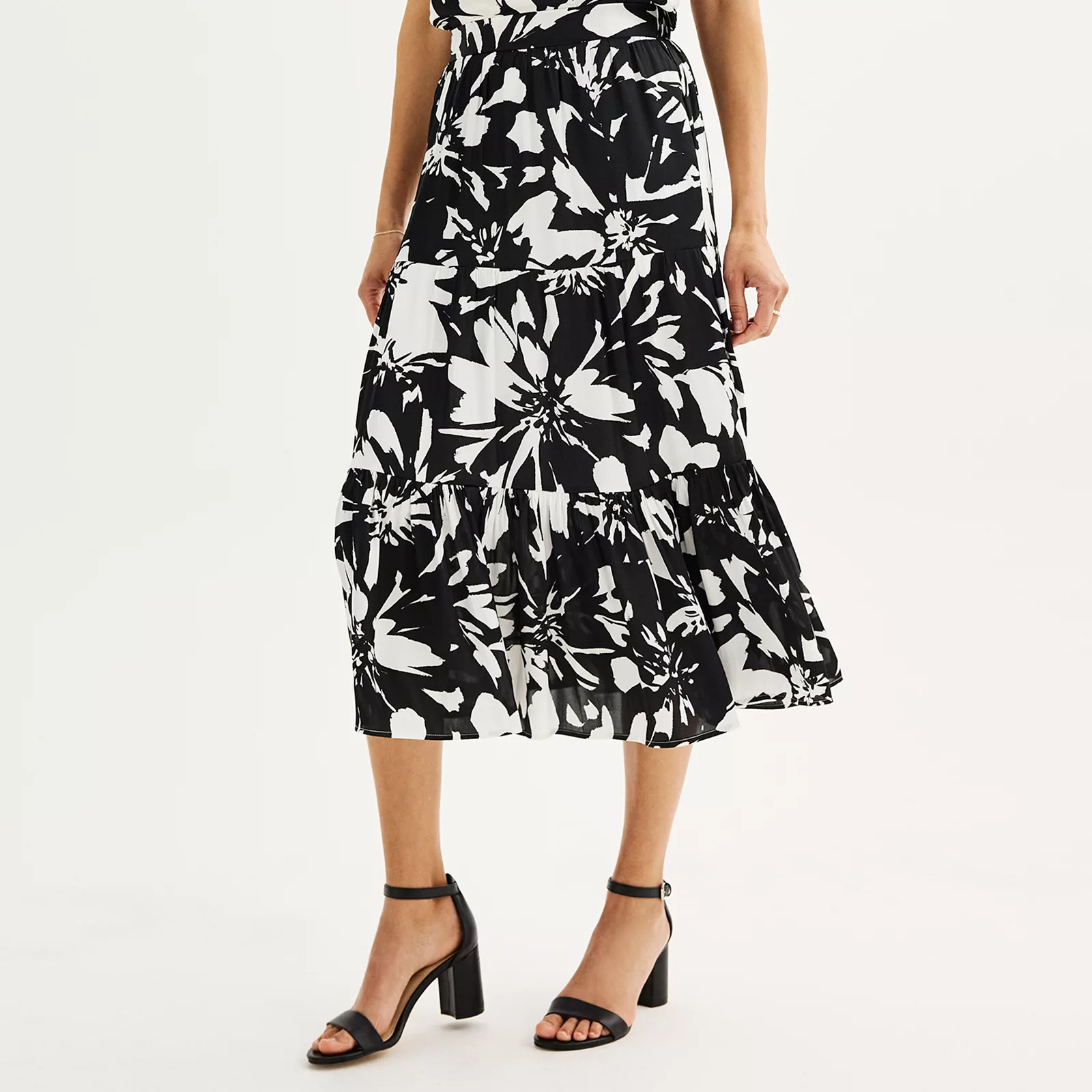 Women's Nine West Tiered Midi Skirt | Kohl's
