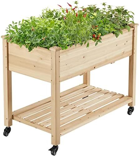 Yaheetech 2 Tiers Wooden Raised Garden Bed Flower Planter Boxes Elevated Vegetables Growing Bed w... | Amazon (US)