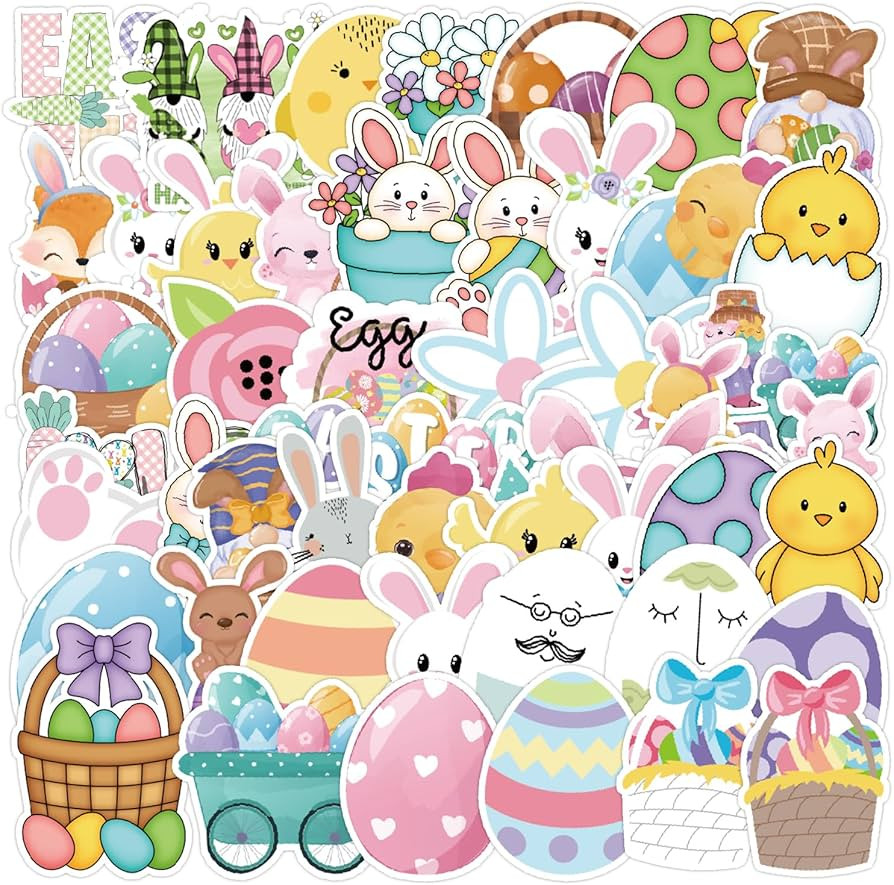 Easter Stickers for Kids Adults, 100Pcs Water Bottles Stickers for Teens, Cute Vinyl Waterproof A... | Amazon (US)
