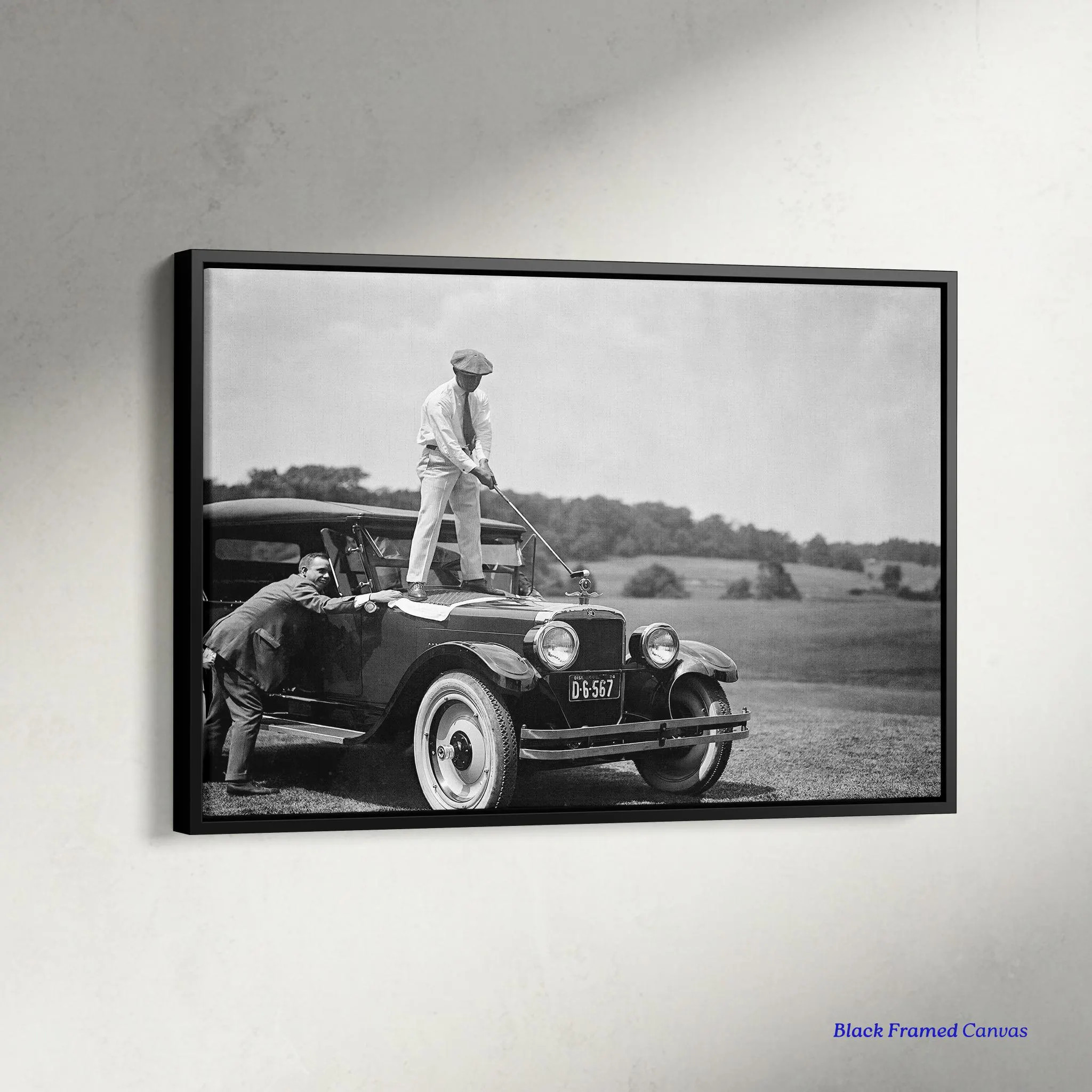 Golfer Teeing on Top of Car Wall Art, Old Golf Photo Print, Aesthetic Golf Wall Decor | Etsy (Global)