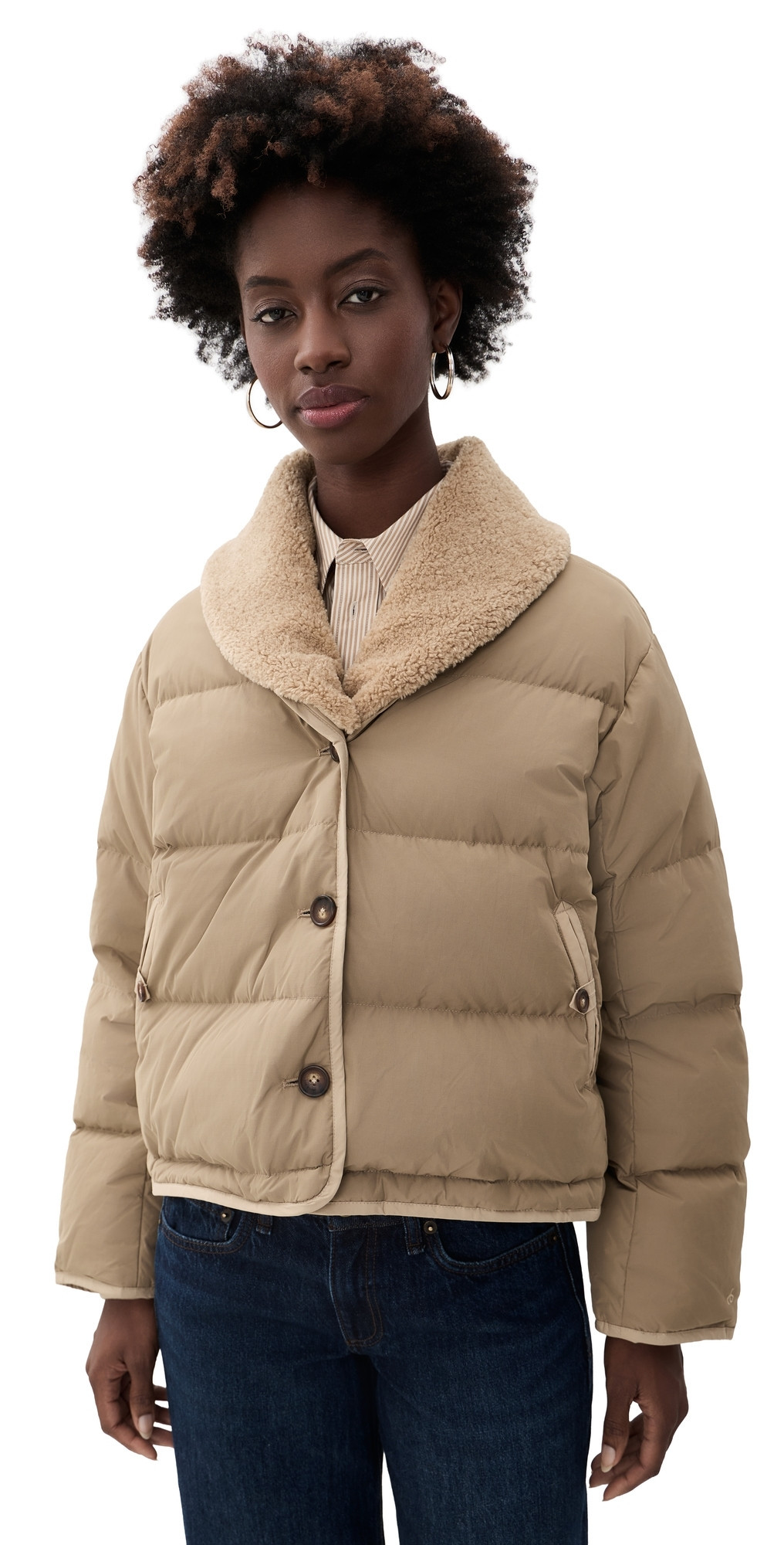 rag & bone Angie Puffer Jacket Khaki XXS | Shopbop
