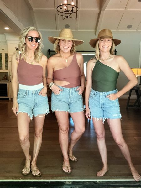 Quite literally our summer uniforms for “pool with the kids.” We each adore these longer jean shorts by Agolde. Linking suits and hats as well. Shorts run tts if you have curves- if you are narrow in hips, size down one. 




One piece suit
Jeans 
Jean shorts
Sun hat 

#LTKSeasonal #LTKswim #LTKover40